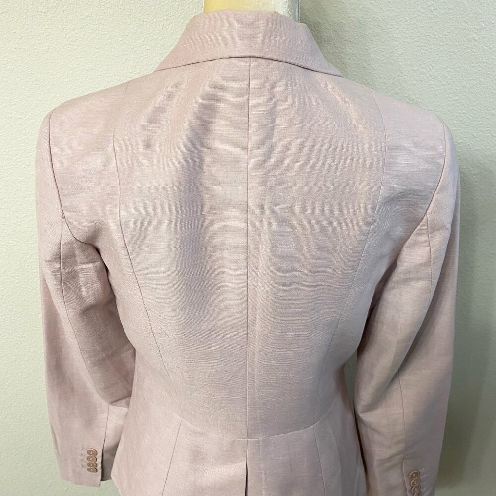Talbots Linen Blend Pink Double Button Blazer - image 5